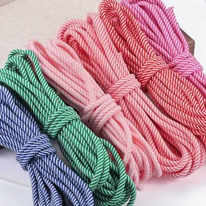 5mm colorful striped polyester braided cord DIY handmade jewelry accessories details