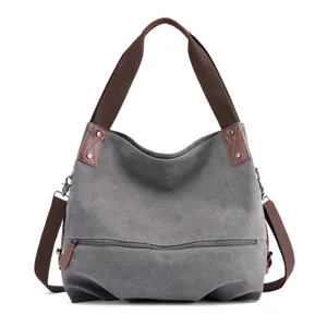 Women Casual Canvas Shoulder Bag Large Capacity Crossbody Bag Retro Tote Bag Multifunctional Daily Commuter Handbag