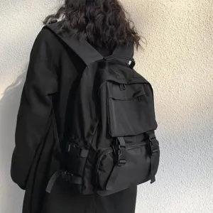 Japanese Utility Style Oxford Fabric Large Capacity Backpack Dark Aesthetics Waterproof School Bag Unisex Tactical Daypack