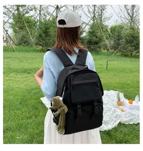 Japanese ins style dark large capacity backpack for campus students, functional casual bag.