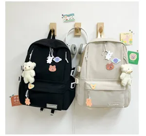 Mochila escolar de estilo Harajuku coreano para estudiantes, elegante y cómoda bolsa casual.