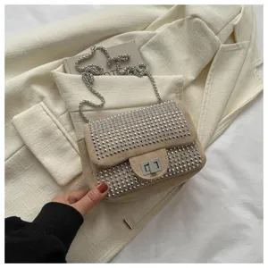Chic rhinestone studded shoulder bag elegant casual crossbody bag for women fashion accessories