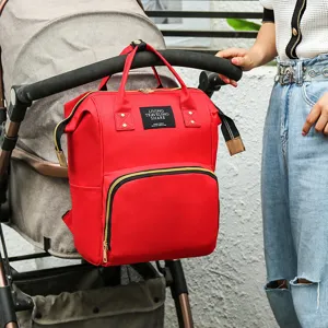 Red diaper bag large capacity multifunction baby backpack stroller hanging travel mom bag