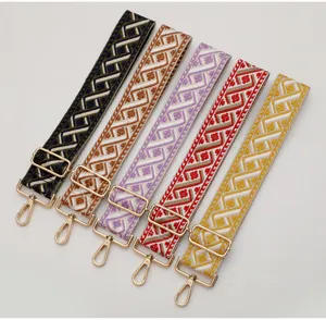Woven replacement bag strap adjustable colorful canvas shoulder strap for crossbody bags