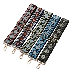 Ethnic Style Thickened Wide Jacquard Bag Strap Replacement Adjustable Single Shoulder Crossbody Long Strap Accessories
