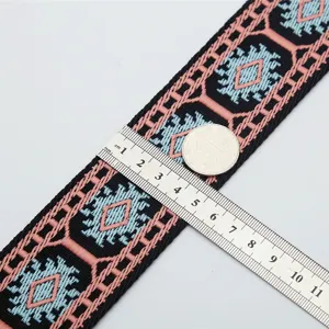 Colorful wide jacquard bag strap ethnic style replacement shoulder crossbody strap accessory