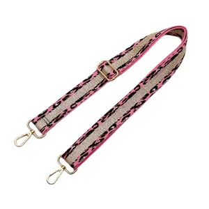 Jolie bandoulière réglable imprimé léopard rose accessoire de rechange pour sac à main.
