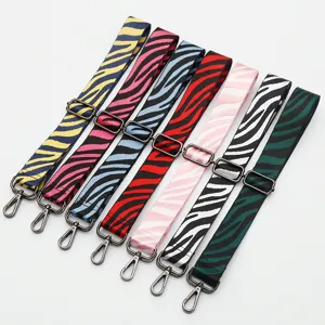 Colorful zebra pattern wide replacement bag strap adjustable shoulder crossbody bag accessory