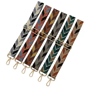 Ethnic Style Woven Bag Strap Replacement Adjustable Crossbody Shoulder Purse Strap With Metal Hook Fashion Bag Accessories
