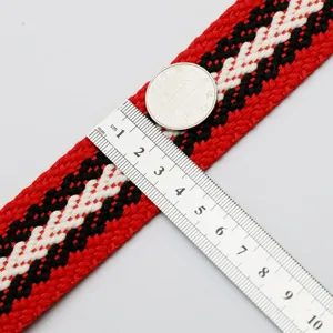 Cinghia per borsa intrecciata colorata di ricambio, tracolla geometrica rossa e nera.