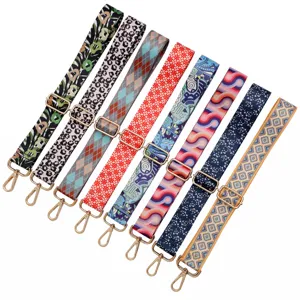 Colorful wide replacement bag straps, adjustable canvas cross-body shoulder strap accessories.