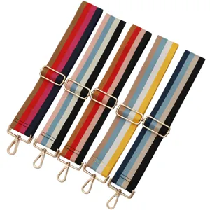 Adjustable Colorful Striped Shoulder Strap Wide Replacement Bag Strap Cushioning Belt For Crossbody Handbag