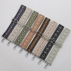 Wide woven bag strap replacement, adjustable shoulder crossbody strap for women purses.