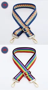Adjustable ethnic style bag strap colorful shoulder cross body replacement straps