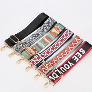 Etnische Stijl Vervanging Taschenriem Verstelbare Brede Schouderband Nylon Bedrukte Webbing Handtassen Accessoires