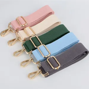Verstellbarer einfarbiger Segeltuch Baumwoll Taschenriemen mit Metallschnallen für Taschen