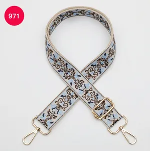 Ethnic style jacquard wide bag strap, adjustable single shoulder messenger strap accessories.