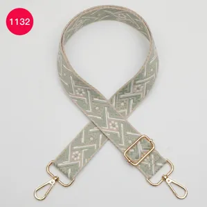 Courroie de sac en jacquard réglable, lanière de rechange bandoulière accessoire mode femme.