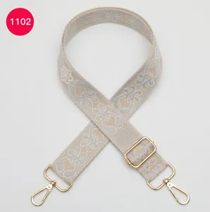 Ethnic jacquard wide bag strap, adjustable replacement shoulder strap for crossbody purses.
