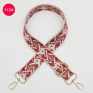 Courroie de sac ethnique jacquard réglable remplacement bandoulière femme accessoire mode