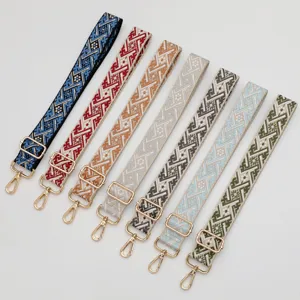 Courroie de sac de rechange en jacquard réglable, longue bandoulière tissée colorée.