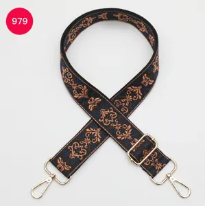 Adjustable 3.8cm wide ethnic jacquard bag strap colorful replacement shoulder strap for purse