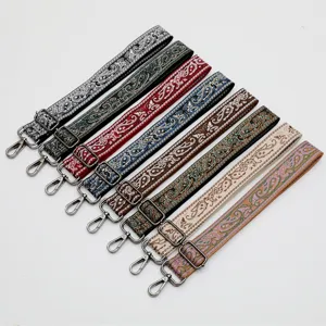 Sangle de sac tissée bohème colorée sangle de guitare jacquard réglable accessoire