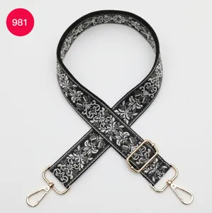 Adjustable ethnic jacquard wide bag strap 3.8cm replacement shoulder crossbody belt