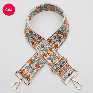 Colorful ethnic jacquard wide bag strap 5cm replacement crossbody shoulder strap hardware