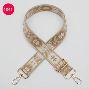 Ethnic Woven Bag Strap Replacement Floral Jacquard Adjustable Shoulder Crossbody Bag Belt