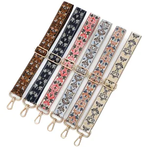 Ethnic Style Jacquard Bag Strap Wide Adjustable Shoulder Crossbody Replacement Purse Strap Polyester Woven Pattern Ornament For Handbags Women Men Accessory