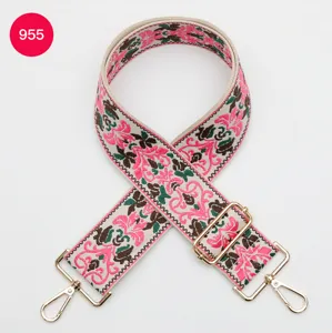 Colorful ethnic style jacquard wide shoulder strap replacement bag strap, 5cm thick.