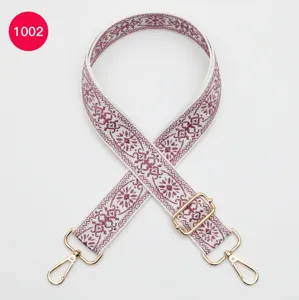 Correa de bolso ancha jacquard étnica de repuesto correa de hombro ajustable para bolso cruzado