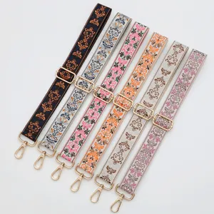 Colorful ethnic jacquard wide bag strap adjustable shoulder crossbody strap replacement 3.8cm
