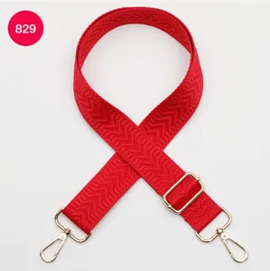 Sangle de sac tissée rouge de rechange bandoulière réglable avec quincaillerie dorée