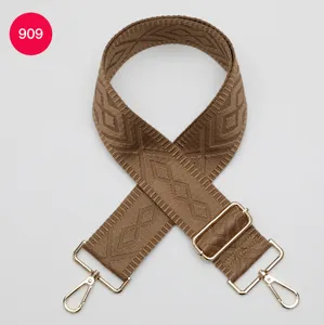 Sangle de sac large réglable de rechange bandoulière motif géométrique matériel doré