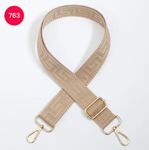 Adjustable wide shoulder strap replacement for crossbody bags, beige maze pattern