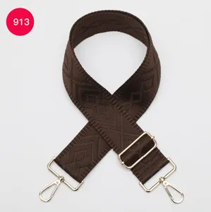 Courroie de sac large de rechange 5cm réglable bandoulière épaule sac marron sangle tissée
