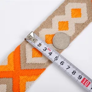 Ethnic style colorful woven replacement bag strap adjustable long shoulder strap for purses