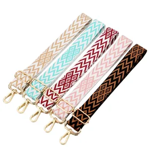Ethno-Stil Geometrisches Muster Einstellbarer Taschengurt Ersatz Schulterriemen Für Damen Taschen Polyester Gewebtes Gurtband
