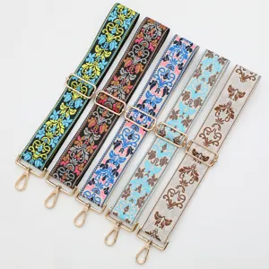 Colorful ethnic style jacquard wide shoulder strap 5cm replacement bag adjustable