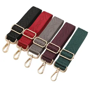 Tracolla di ricambio intrecciata regolabile con accessori dorati per borse a tracolla.