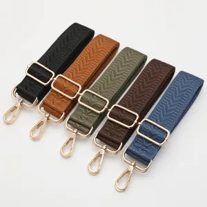 Ensemble de larges bandoulières de sac de rechange, lanières réglables quincaillerie dorée.