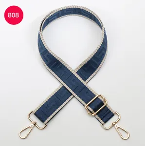 Wide woven bag strap replacement adjustable crossbody shoulder strap stylish blue labyrinth