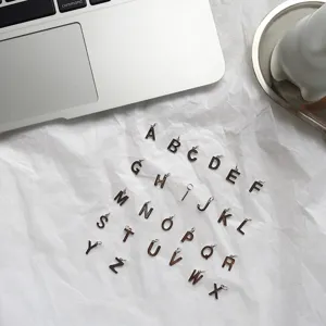 S925 sterling silver alphabet letter charms pendants DIY necklace jewelry accessories set A-Z