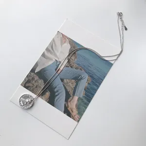 Silver coin pendant necklace vintage style sterling silver jewelry for women elegant accessory