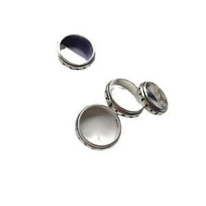 Silberne Stern Mond Spinner Ring, retro minimalistischer Paarschmuck für Alltag.
