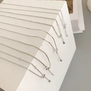 Minimalist Silver Chain Necklace For Women Elegant Snake Bone Curb O-Chain Geometric Link Necklaces All-Match Daily Jewelry Gift