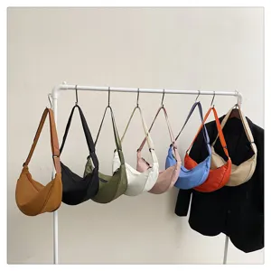 Nylon dumpling crossbody bag lightweight casual underarm shoulder bag multi-color.