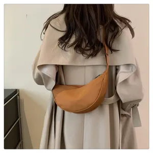 Women nylon crossbody bag casual crescent dumpling shoulder bag lightweight sporty daily purse